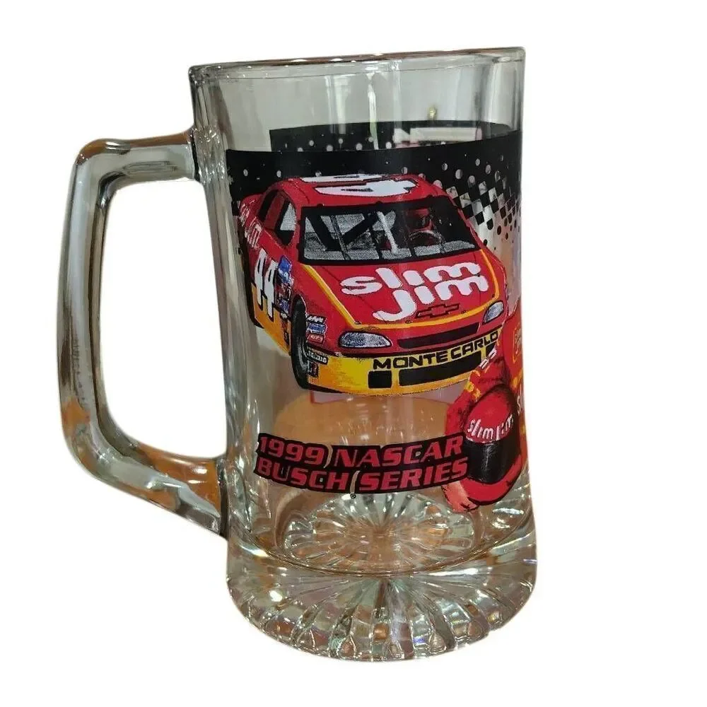 Vintage Rare Slim 1999 NASCAR BUSCH SERIES Jim Racing Team Beer Mug 24oz Heavy D